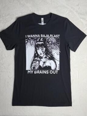 Punk With A Camera Spade Ink Baja Blast My Brains Out Anime Horror Medium Shirt